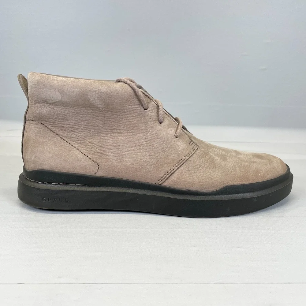 Cole Haan GrandPro Rally Chukka Boots Mens Size 8.5 M Brown Taupe Leather Shoes